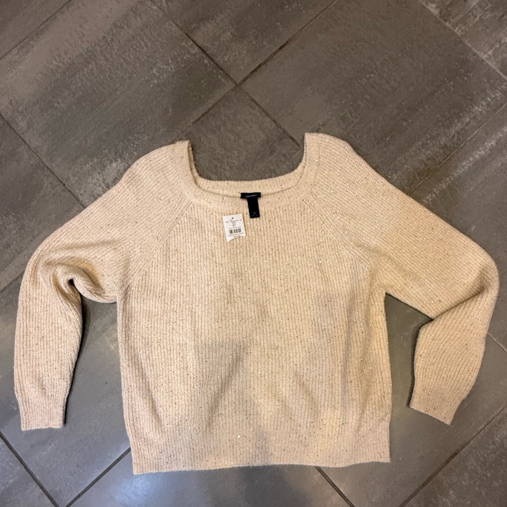 Gold Glimmer Cream Sweater from The Buckle